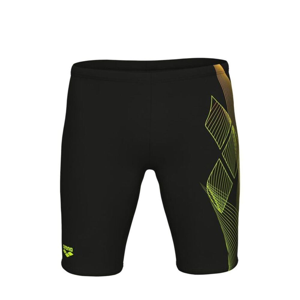 Arena Mens Graphic Print Swim Shorts / Black